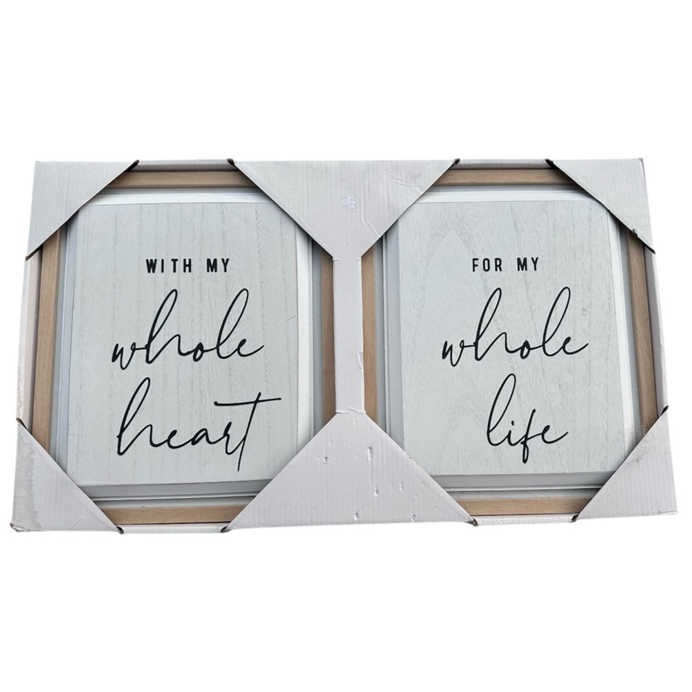 White & Brown Home Accent Love Frames